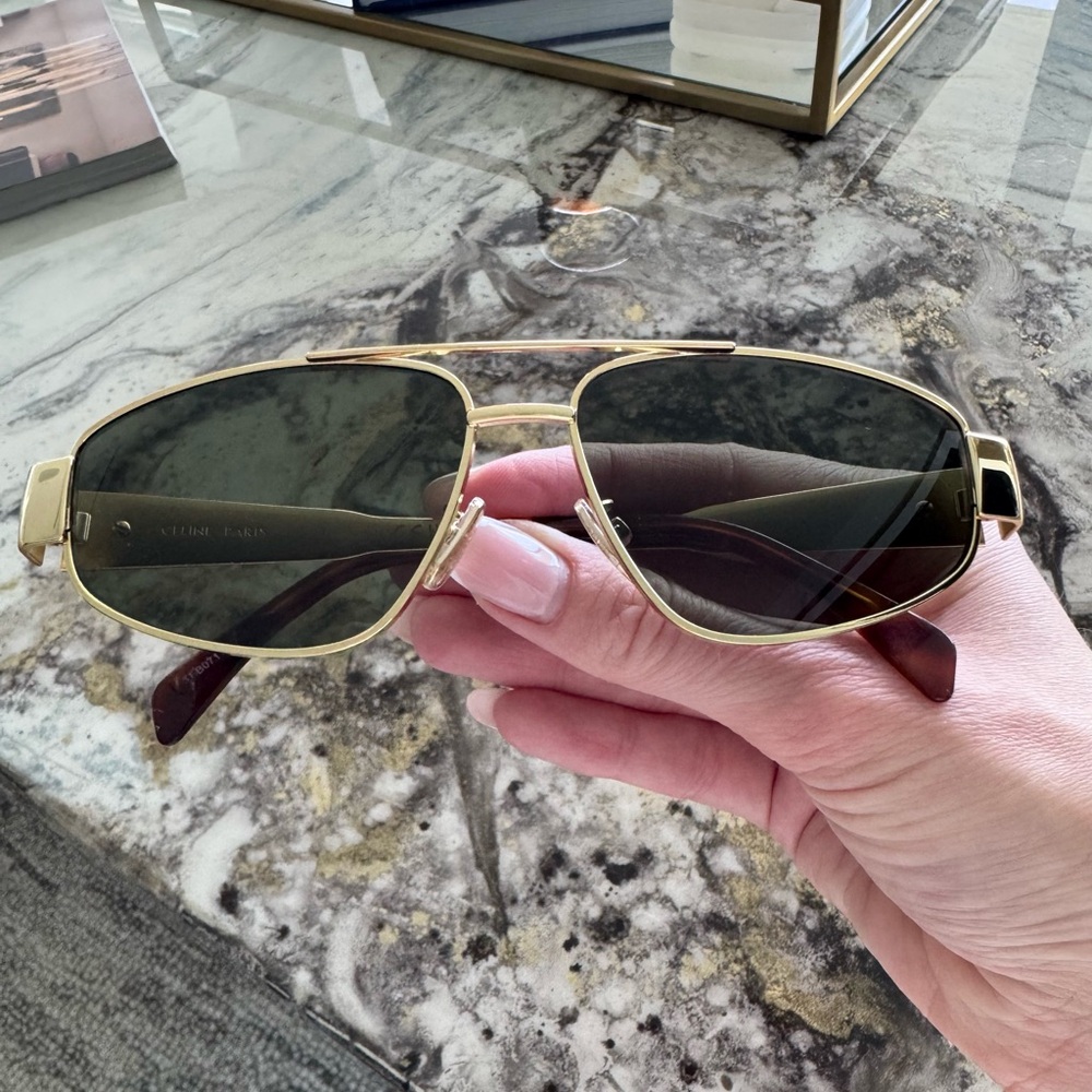 CELINE Triomphe 57mm Pilot Sunglasses - Picture 5 of 16
